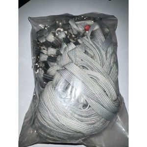 50 Pack Gray Lanyard Bulk Clip Swivel Hooks Cotton Neck Flat Lanyard with Clips